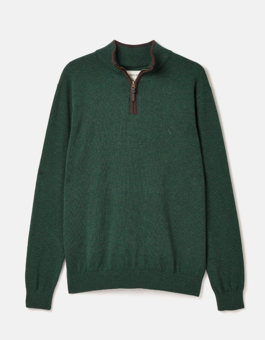 Joules Hillside 1/4 Zip Sweater Dark Green