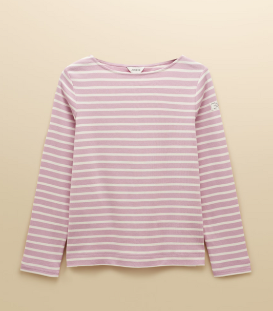 Joules Harbour Stripe Breton Top Pink