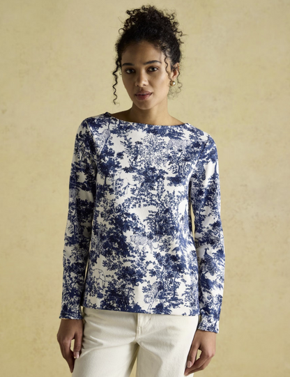 Harbour Navy Toile De Jouy Top