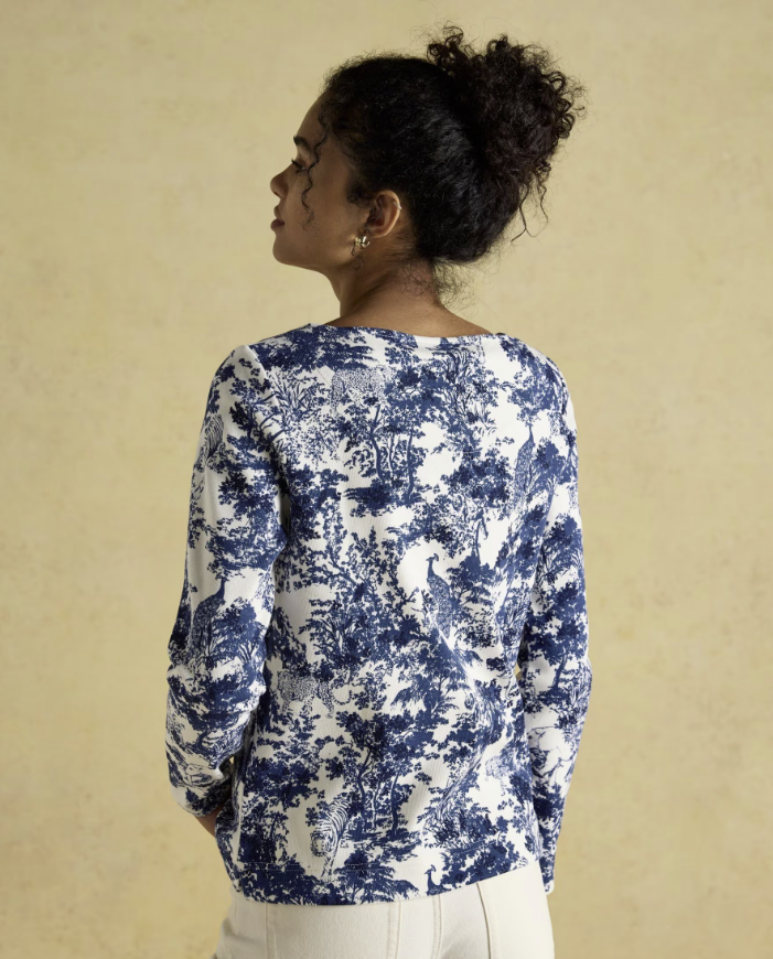 Harbour Navy Toile De Jouy Top