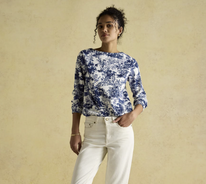 Harbour Navy Toile De Jouy Top