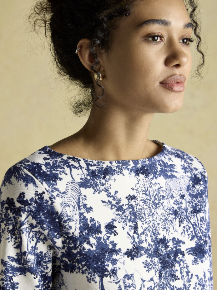 Harbour Navy Toile De Jouy Top