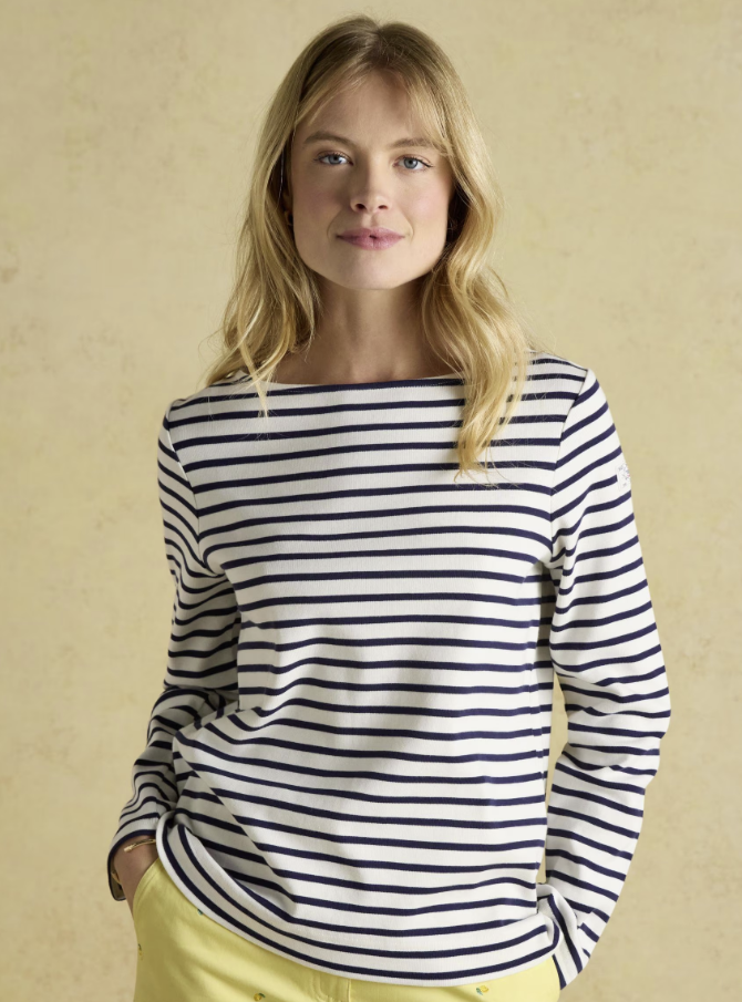 Harbour Cream & Navy Stripe Breton Top