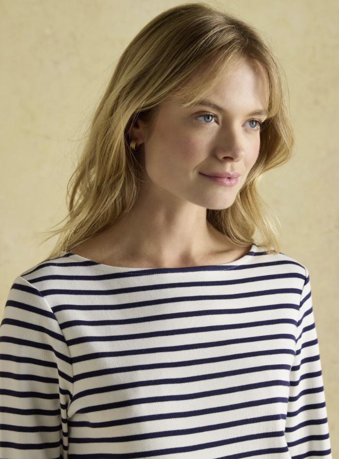 Harbour Cream & Navy Stripe Breton Top