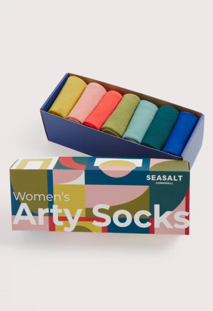 Gift Box of 7 Women's Arty Socks Plain