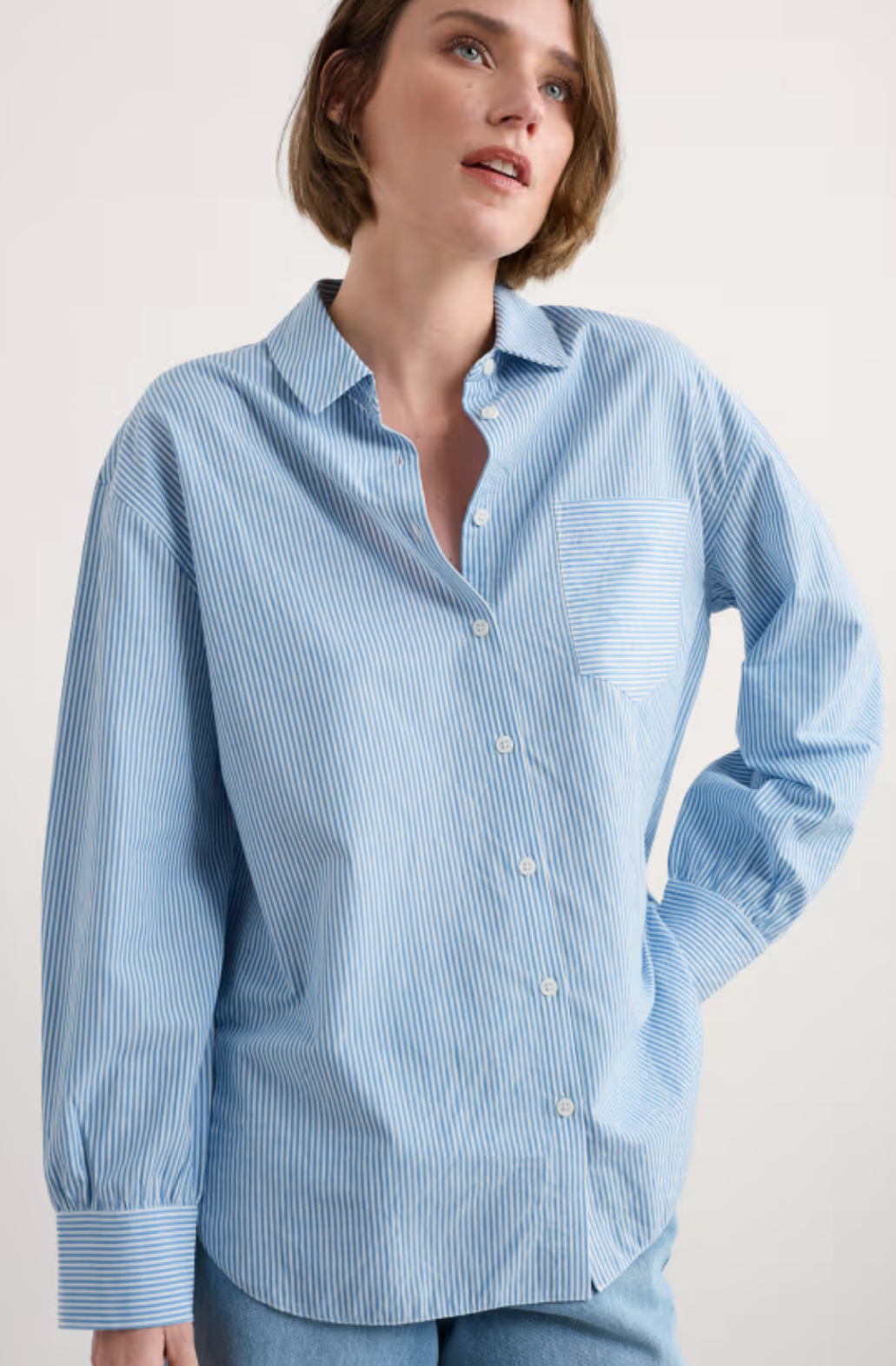 Sea Path Oversized Poplin Shirt