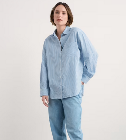 Sea Path Oversized Poplin Shirt