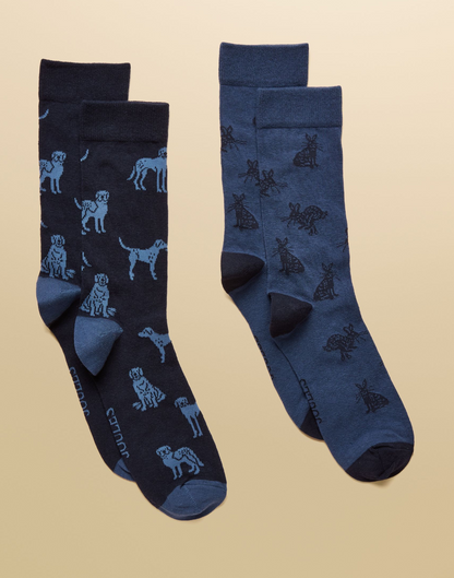 Kingsbury Blue 2 Pack Socks
