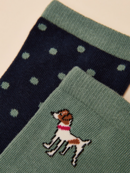 Everyday Green/Blue 2 Pack Socks