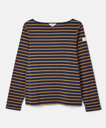 Harbour Navy & Tan Stripe Breton Top