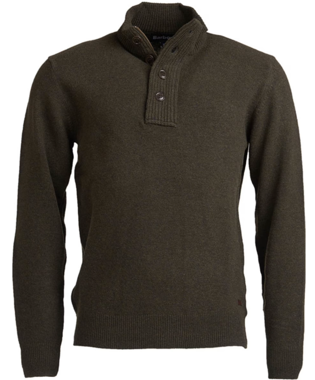 Patch Half Button Lambswool Sweater