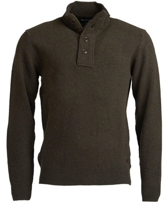 Patch Half Button Lambswool Sweater