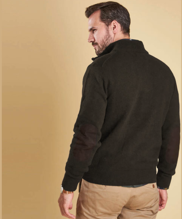 Patch Half Button Lambswool Sweater