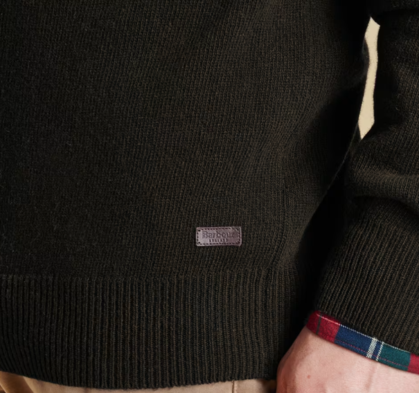 Patch Half Button Lambswool Sweater