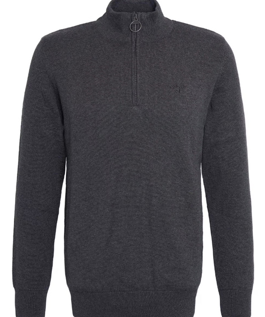 Barbour Half Zip Sweater Charcoal