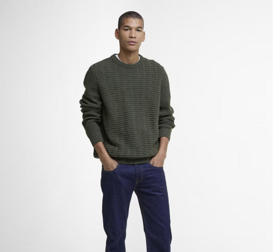 Barbour Cleveland Crew Neck Sweater Olive