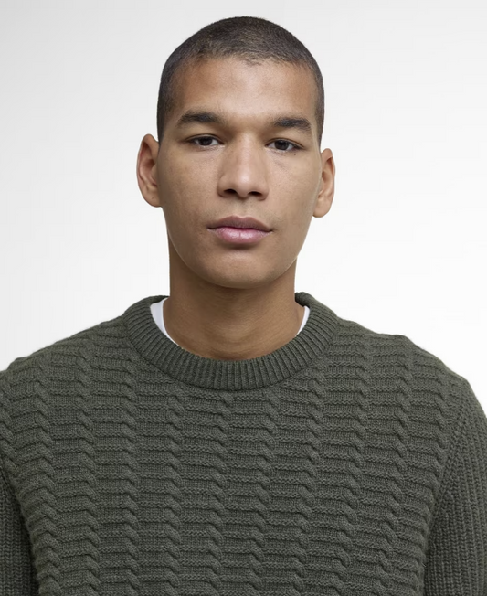 Barbour Cleveland Crew Neck Sweater Olive