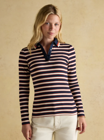 Fairfield Ribbed Navy & Red Polo Shirt