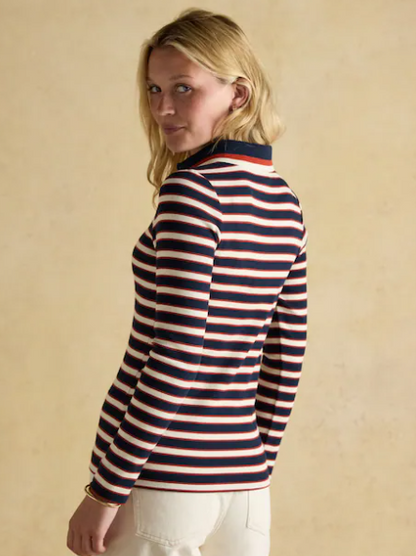 Fairfield Ribbed Navy & Red Polo Shirt