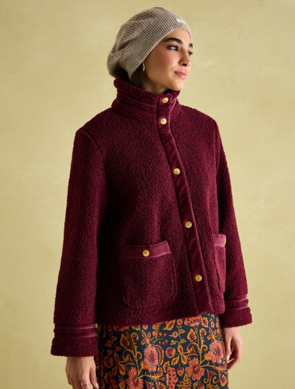 Fleur Red Fleece Jacket