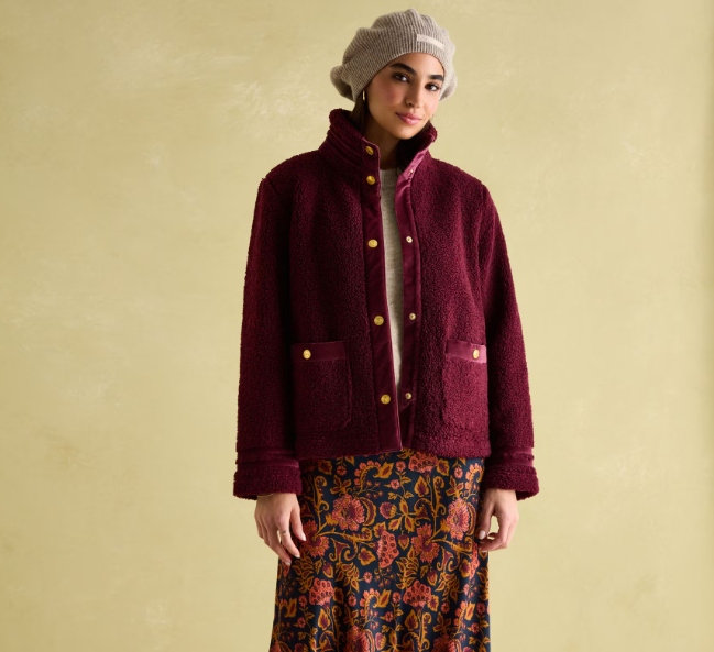 Fleur Red Fleece Jacket