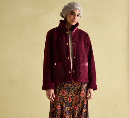 Fleur Red Fleece Jacket