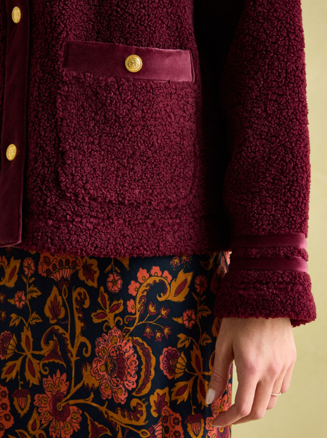 Fleur Red Fleece Jacket