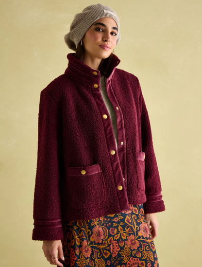 Fleur Red Fleece Jacket