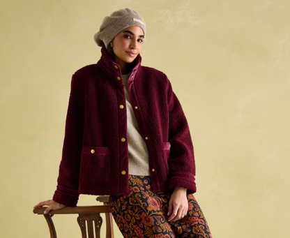 Fleur Red Fleece Jacket