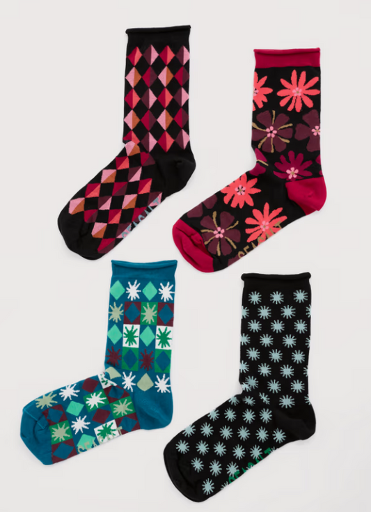 Gift Box of 4 Women's Arty Geometric Socks