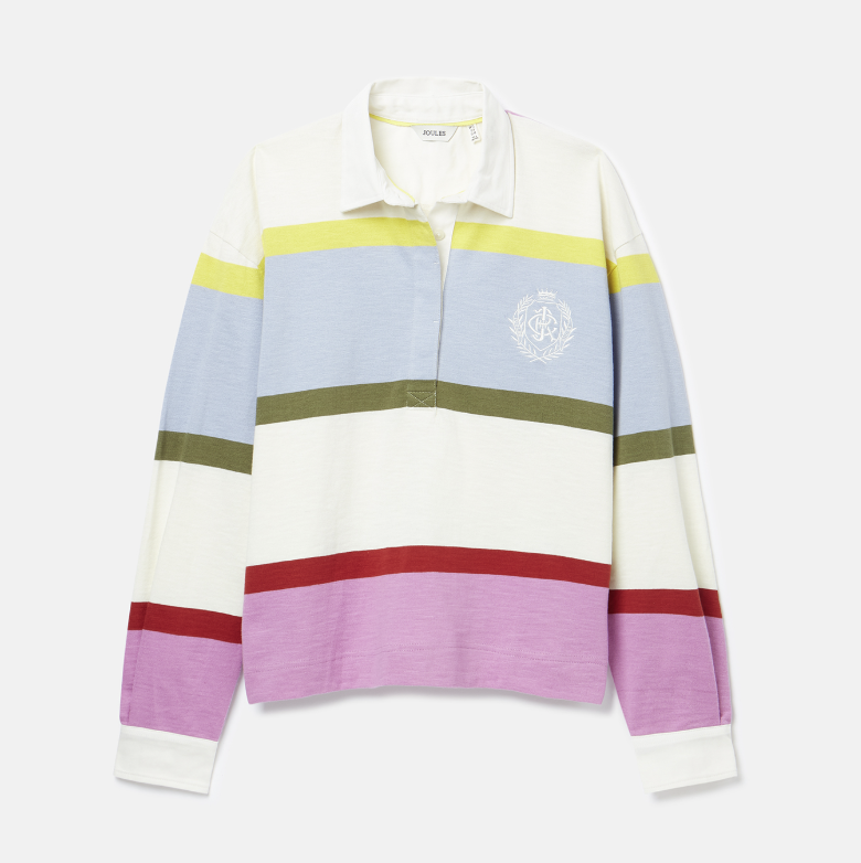 Lara Multi Stripe Boxy Fit Rugby Shirt
