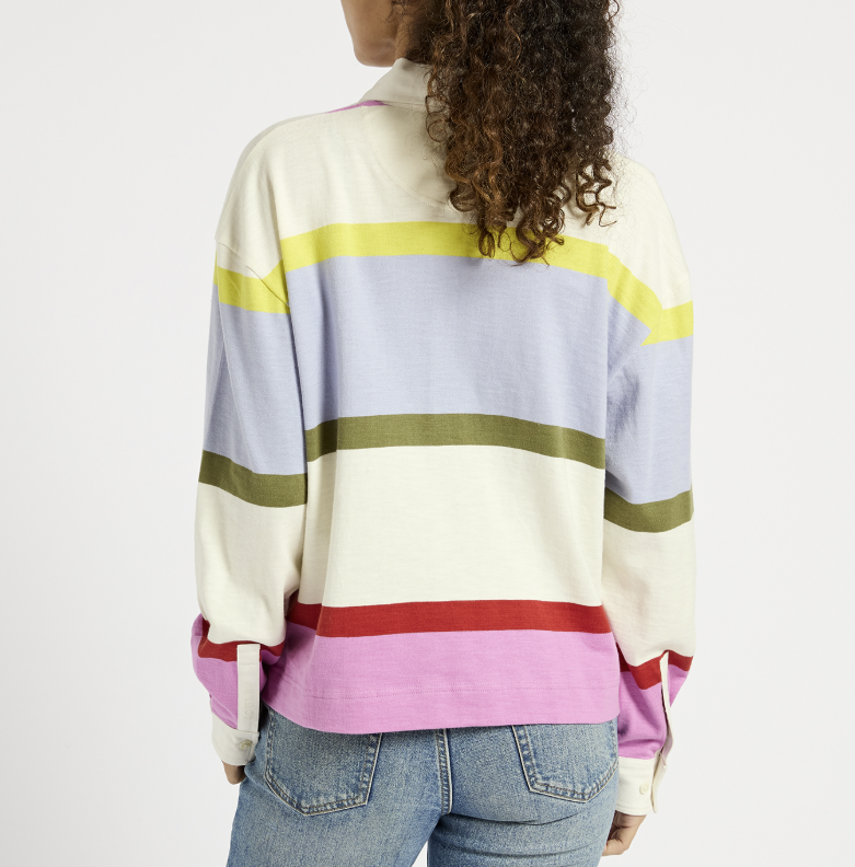 Lara Multi Stripe Boxy Fit Rugby Shirt