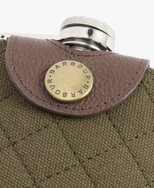 Barbour Padbury Quilted Hip Flask Olive