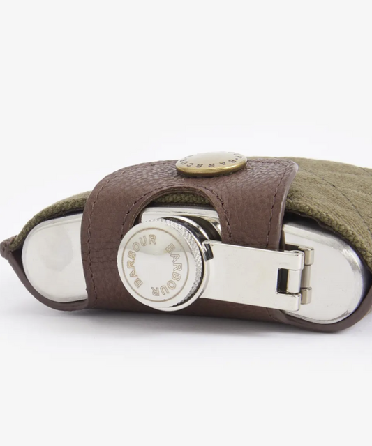 Barbour Padbury Quilted Hip Flask Olive