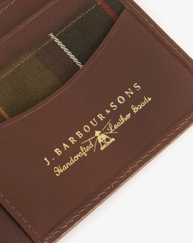 Barbour Colwell Leather Billfold Wallet Brown