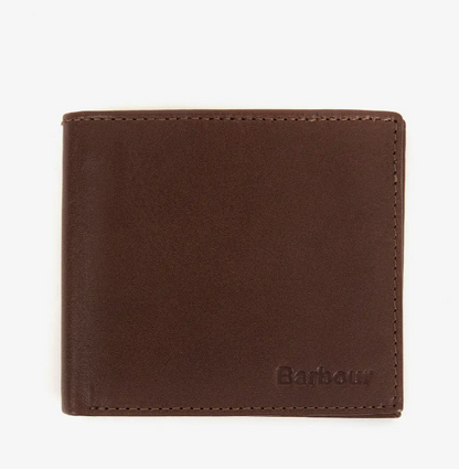 Barbour Colwell Leather Billfold Wallet Brown