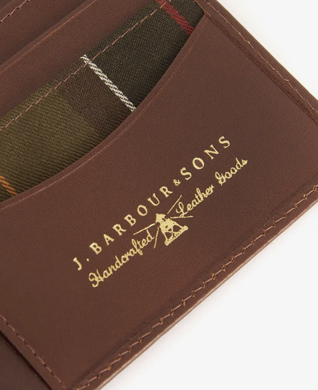 Barbour Colwell Leather Billfold Wallet Brown