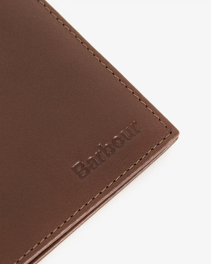 Barbour Colwell Leather Billfold Wallet Brown