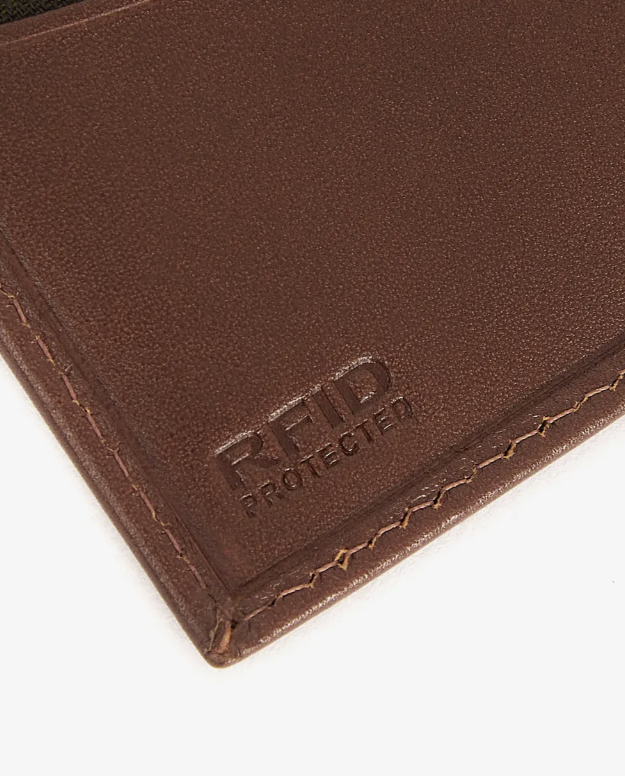 Barbour Colwell Leather Billfold Wallet Brown