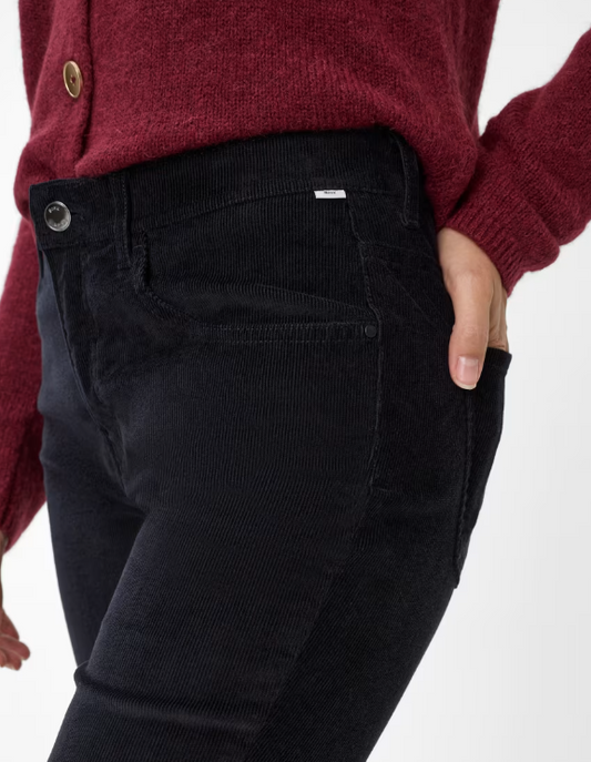 Brax Shakira Cord Trousers Black Regular & Short Length