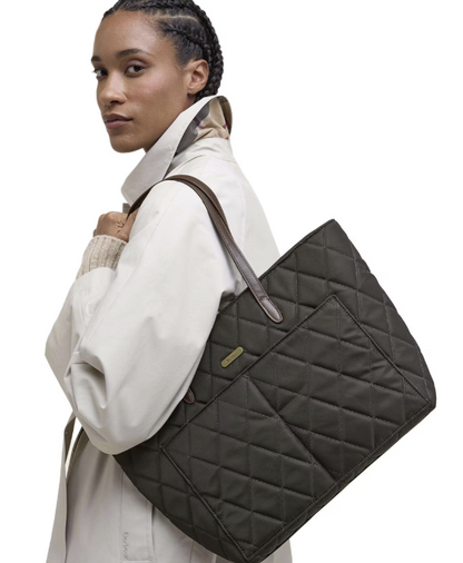 Barbour Quilted Tote Bag Olive