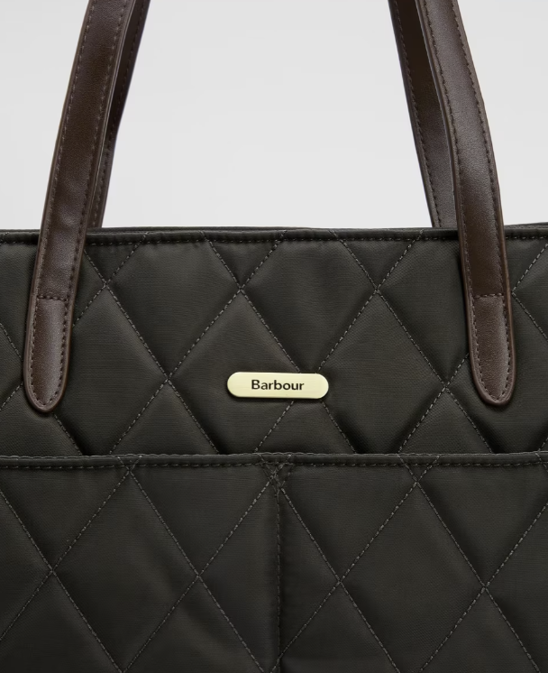 Barbour Quilted Tote Bag Olive