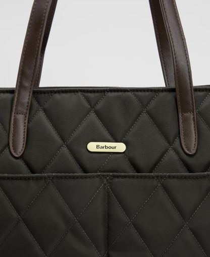 Barbour Quilted Tote Bag Olive