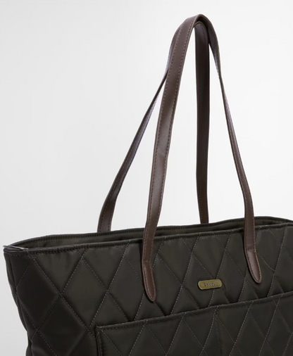 Barbour Quilted Tote Bag Olive