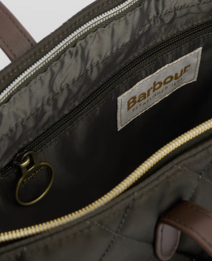 Barbour Quilted Tote Bag Olive