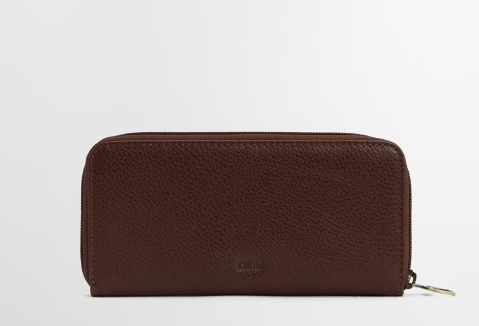 Barbour Birch Leather Matinee Purse Brown