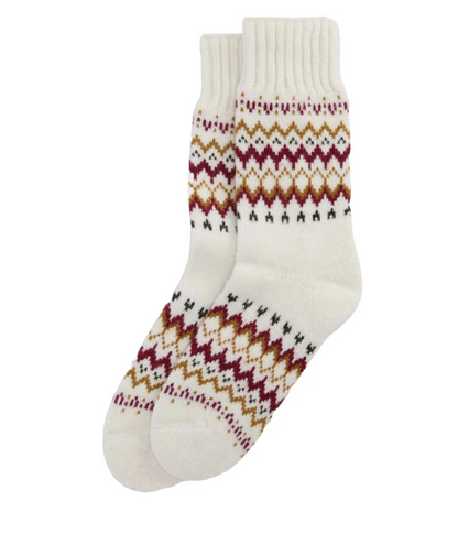 Barbour Kingsford Fair Isle Socks Cloud