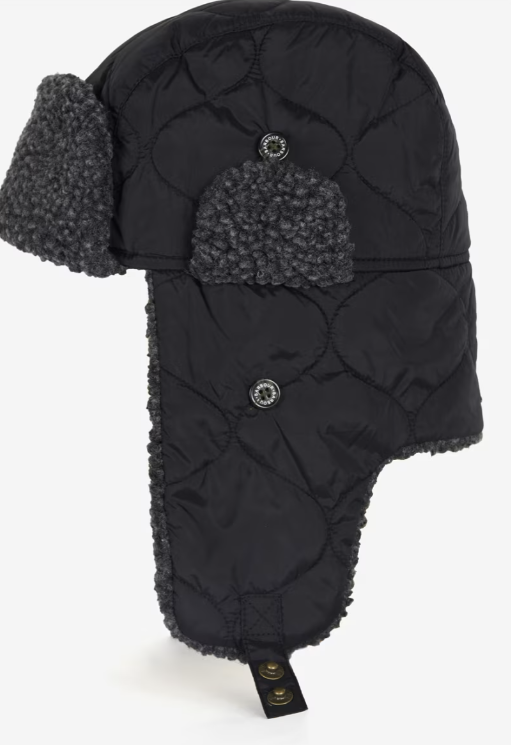Barbour Sandbay Quilted Trapper Hat Black