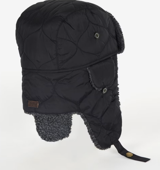 Barbour Sandbay Quilted Trapper Hat Black