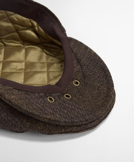 Barbour Deveron Tweed Flat Cap Coffee